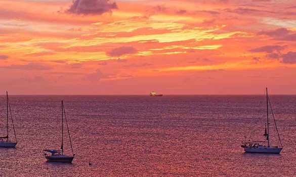 A spectacular sunset while sailing in Martinique