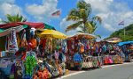 A local market in Saint Martin selling colorful attire