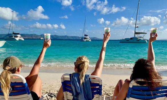 Toasting to fun on a BVI yacht charter.