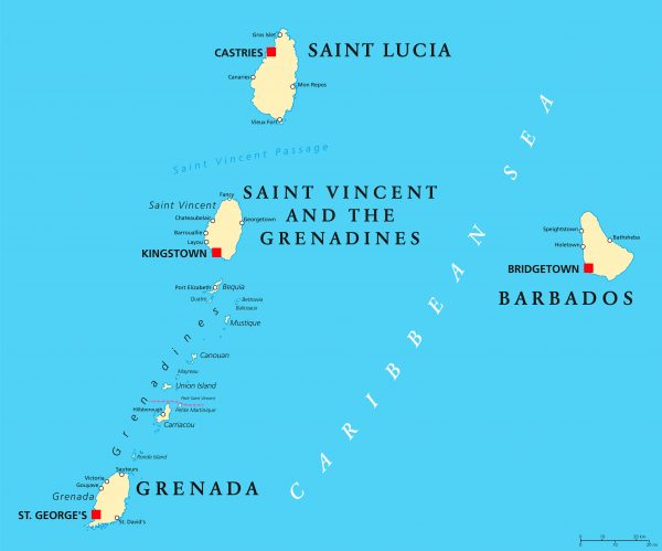 Map of the Grenadines