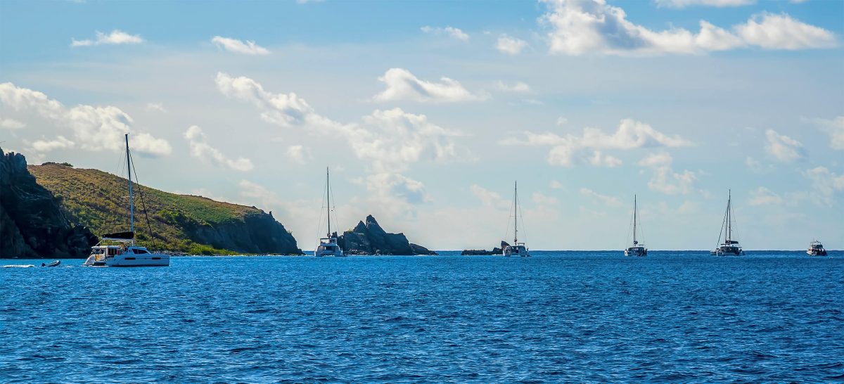 Yachts Moored Off Of Pelican Island Tortola