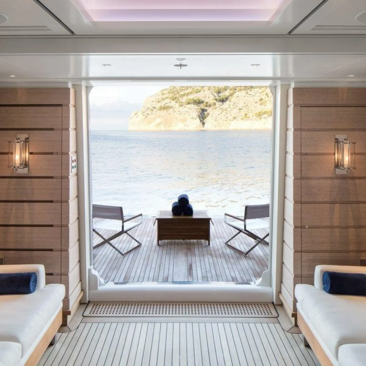 superyacht beach club interior