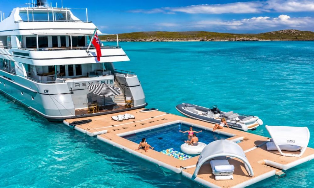 superyacht beach clubs and floats and aquabanas
